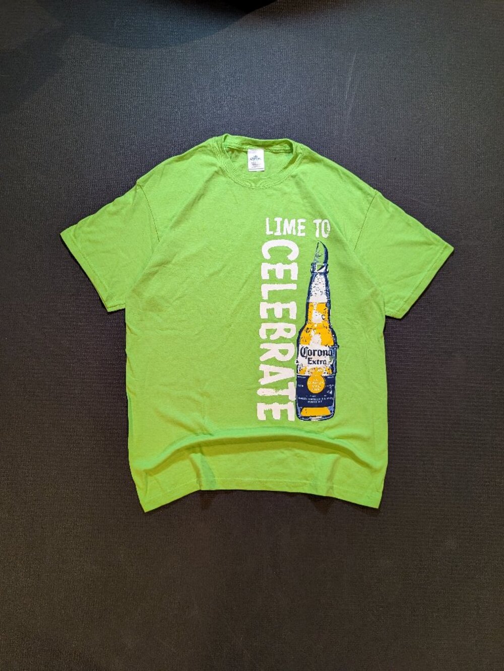 Rare Vintage Y2K Corona Extra Lime To Celebrate Beer Promo Shirt Sz M Green